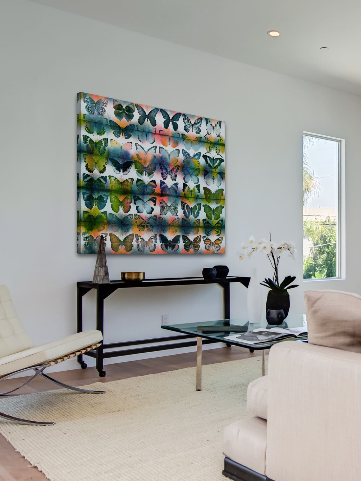 Parvez Taj Butterflies Squared Art Print on Premium Canvas