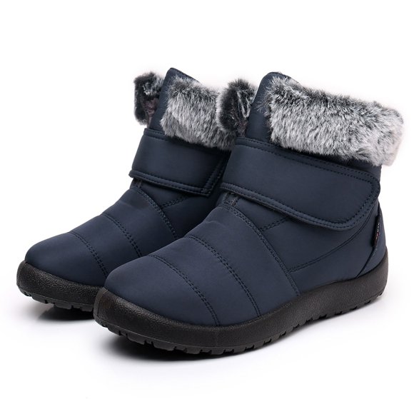 YOUSNH Womens Snow Boots Warm Waterproof Comfortable Slip on Outdoor Winter Shoes for Women Womens Boots Blue 6.5