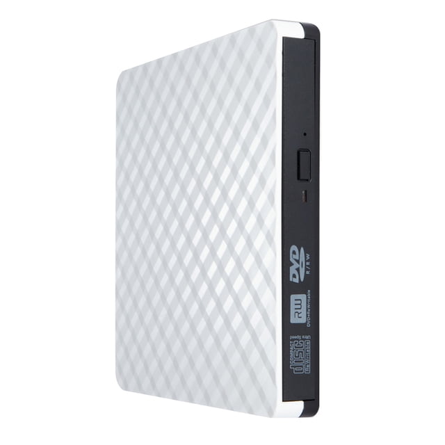 Grabadora de CD para PC, alimentación USB portátil para interiores y exteriores, hogar, oficina, sala de estar, controlador de DVD, reproductor Juegos de teclado y mouse para computadora Blanco