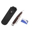 thumbnail image 2 of Retro Wood Handle 10pcs Blade Head Shaving Razor Folding Shaver Male Face Cleansing Care Tool, 2 of 5