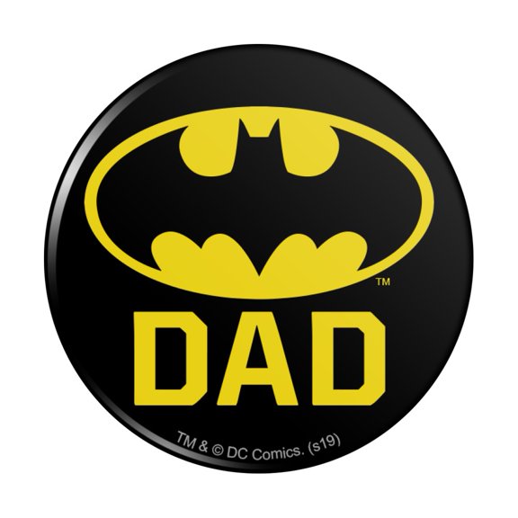 Batman Bat Dad Shield Logo Pinback Button Pin