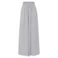 thumbnail image 5 of Lixiuxyad Women Flowy Long Pants Drawstring High Waist Casual Wide Leg Long Palazzo Pants Trousers Gray, 5 of 5