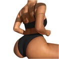 thumbnail image 4 of Bikini de traje de baño de cuerpo unido de cintura alta de color sólido sexy multicolor para mujer Fridja  nalpqowj52312, 4 of 9