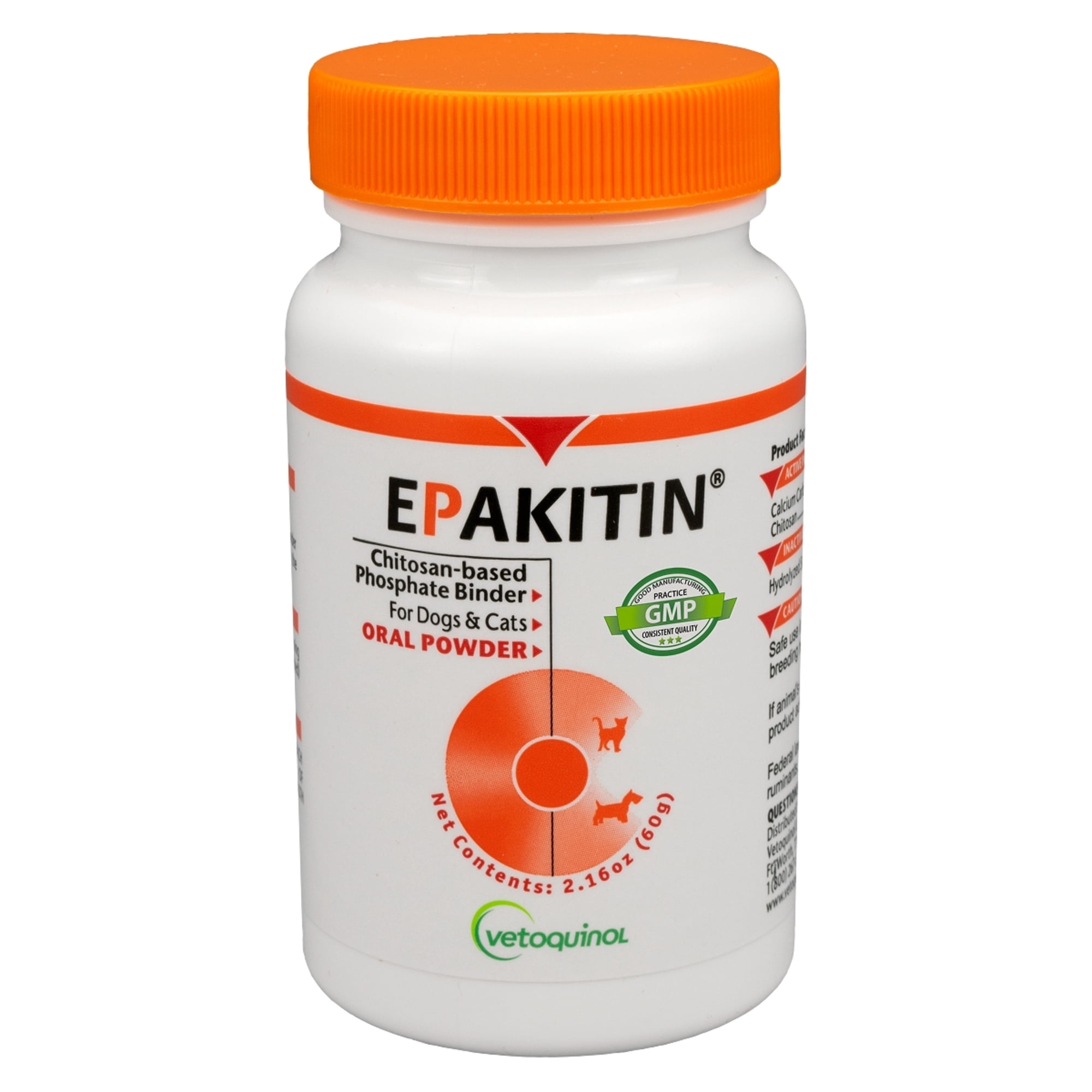 Vetoquinol Epakitin Renal Support Phosphate Binder Powder for Cats and Dogs, 60g