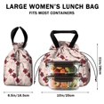 thumbnail image 5 of Pioneer Flower Floral Print Pattern Drawstring Lunch Bag Women - Drawstring Lunch Bag Insulated for Work Office - Stain-Resistant Large Lunchbags for Women with Multi-Pockets, 5 of 6