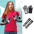 thumbnail image 5 of Jesscasday Skeleton Full Finger Gloves Bone Print Halloween Gloves Costume Accessory, 5 of 13