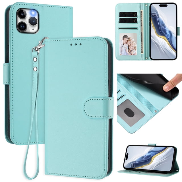 Funda Cartera GANGXUN para iPhone 11 Pro Max – Cierre Magnético, Protección RFID, Correa Desmontable, Compatible con Carga Inalámbrica