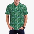 thumbnail image 3 of Rocae Monstera Leaves for Men's Short Sleeve Polo Shirt, Quick Drying Performance Moisture Wicking Sports Men's Golf Shirt Small, 3 of 9