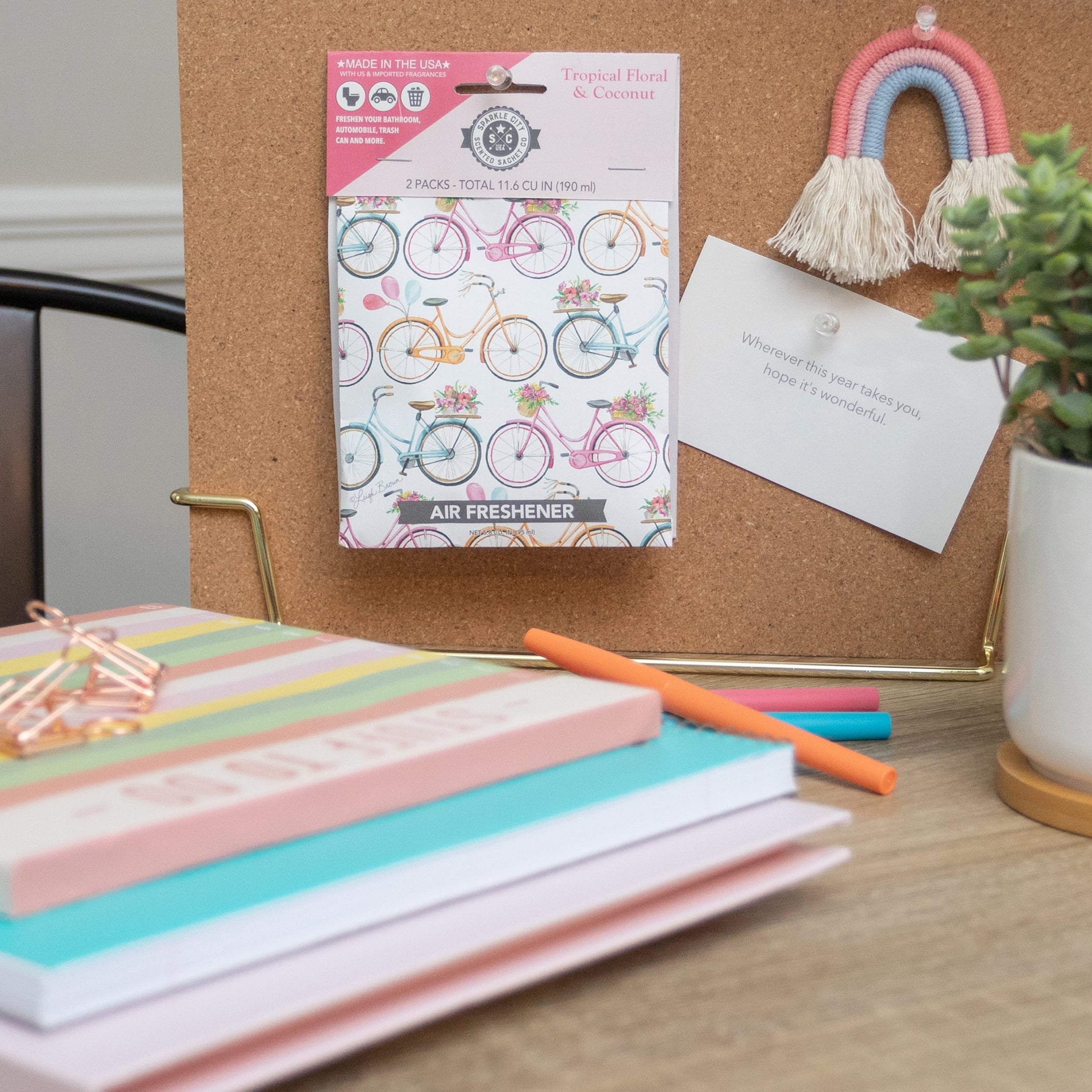 (2 pack) Sparkle City Scented Sachet 2 Pack, Bikes