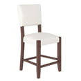 thumbnail image 6 of Wooden Dining Chairs, Mid Century Modern Bar Stools Set of 2, 40.4" Counter Stools with Back, Linen Upholstered Barstools with Solid Wood Legs Bar Chairs for Kitchen Island Dining Room, Beige, 6 of 19