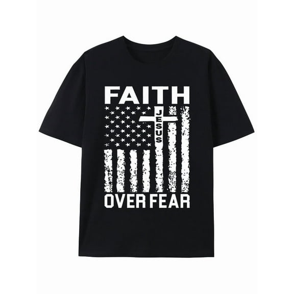 100ï¼…cotton Faith Over Fear men black Vintage Unisex Shirt Crewneck tshirts Vintage Unisex Shirt Short Sleeve tshirts Retro Unisex Shirt Short Sleeve tshirts Trendy Unisex Shirt Printed tshirts