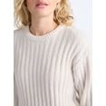 thumbnail image 4 of Joyspun Women's Sleepwear Ribbed Crewneck Top with Long Sleeves, Sizes XS-3X, 4 of 5