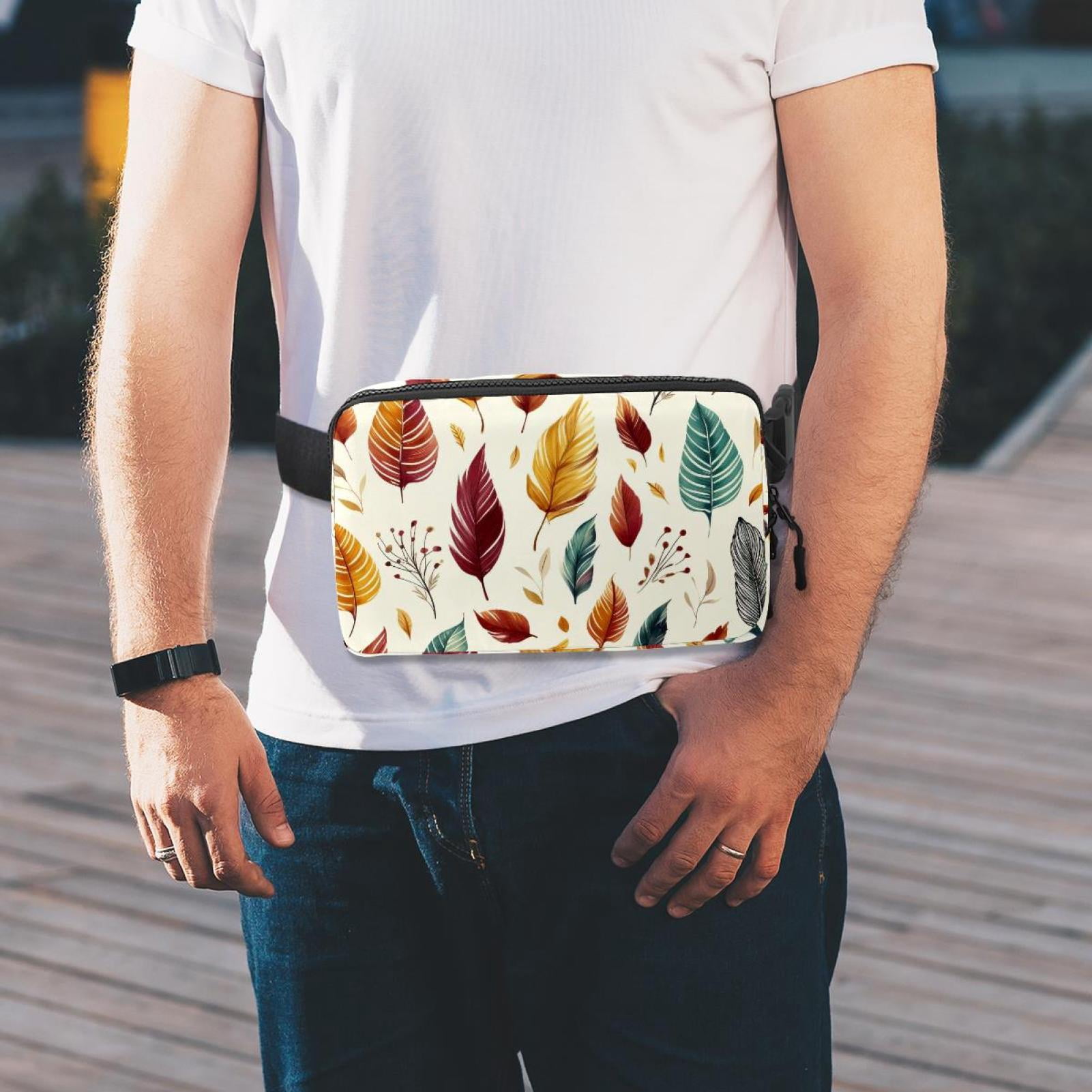 Thanksgiving leaves Adjustable Lightweight Waist Bag Crossbody Fanny Pack with Extension Strap for Men and Women