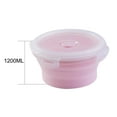 thumbnail image 5 of Recipientes redondos para el almuerzo, de silicona apta para alimentos, plegables, con cierre hermético. XL 1200ML rosa, 5 of 5