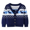 thumbnail image 3 of THDHVS Toddler Jacket,Winter Jackets for Girls,2-7year Kid's Fashion Christmas Snowflake Deer Loose Button V-neck Long Sleeve Hooded Casual Jacket/jacket Blue 6-7 Years, 3 of 8