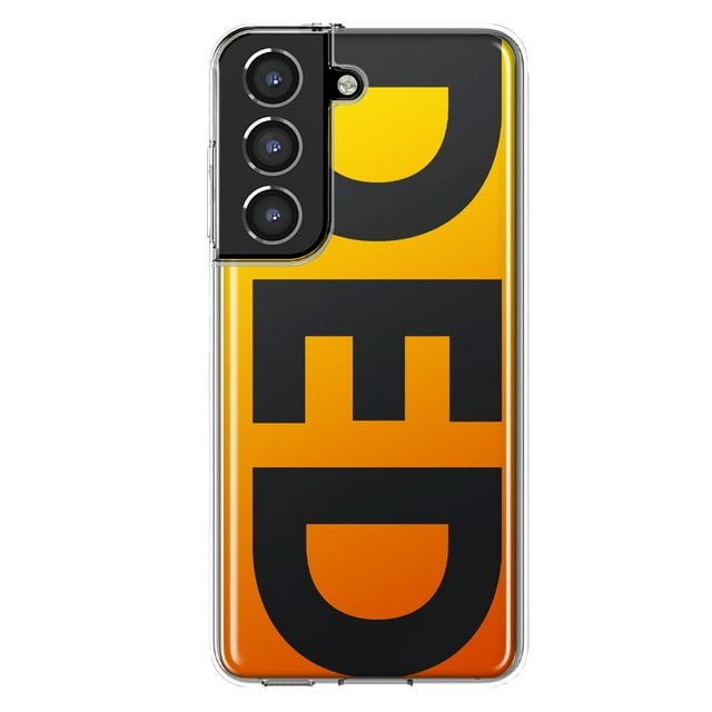 MUNDAZE Samsung Galaxy S21 Shockproof Clear Hybrid Protective Phone Case Orange Yellow Clear Funny Text Quote Ded Cover