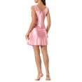 thumbnail image 3 of INSPIRE CHIC Women's Satin Tank Nightshirt Floral LaceTrim Sleeveless Nightgown S Pink, 3 of 6
