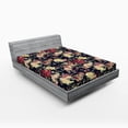 thumbnail image 2 of Ambesonne Vintage Boho Fitted Sheet, English Garden Flowers, Queen Size, Cream Dark Pink Indigo, 2 of 5