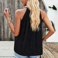 thumbnail image 4 of Jewelreauty Women Halter Neck Ruched Tank Tops Casual Sleeveless Tunic Tee Summer Loose Fitting Solid Shirts (S, Black), 4 of 7