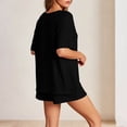 thumbnail image 4 of QSAWXQZ Women's Lounge Shorts Set Oversized Short Sleeve Crew Neck Loose T Shirt Drawstring Elastic Waist Bottoms with Pockets Soft Breathable Athletic Leisure Workout Outfit XL, 4 of 6