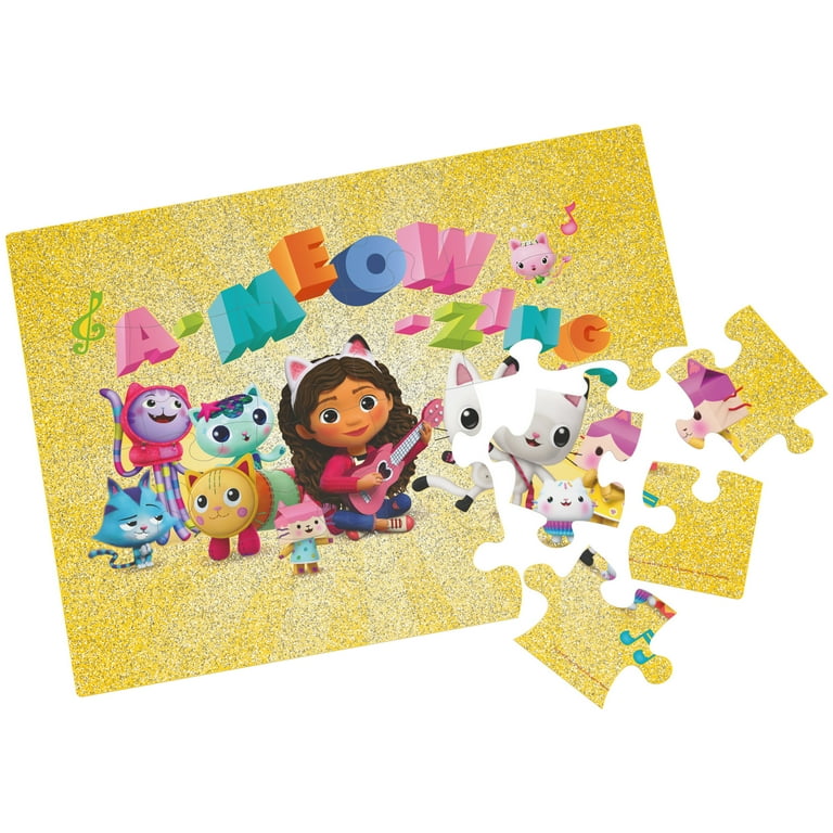Puzzle 100 Pièces Gabby's Dollhouse Pailleté - Effet Brillant Doré - 48x34cm - Pour Enfants Dès 5 Ans - Trefl
