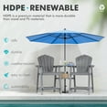 thumbnail image 4 of Buballino Bar-Height Adirondack Outdoor Wooden Chairs Set - 2-Piece, Double-Layer Connecting Tray Included, Gray, 4 of 9