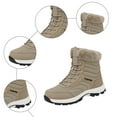thumbnail image 7 of Winter Hiking Boots for Women Men Trendy Lace up Outdoor Ski Booties Plush Warm Antislip High Top Snow Boots Khaki Size 10, 7 of 7