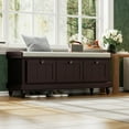 thumbnail image 2 of Nmkwnr Storage Ottoman with Cushion and 3 Drawers, Classic Storage Bench for Living Room, Entryway, Hallways, Dark Brown, 2 of 10