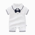 thumbnail image 4 of Baby Onesies Boy Baby Boys Gentleman Romper One-Piece Outfit Tuxedo Style with Snap Closure, 4 of 9