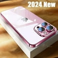 thumbnail image 3 of 2024 New High Quality Plating Clear Phone Case For iPhone 16 15 14 11 12 13 Pro Max Plus Soft TPU Shockproof Bumper Cover funda Silver For iPhone 12 ProMax, 3 of 6