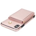 thumbnail image 5 of for iPhone XS / iPhone X Case, PU Leather Crossbody Wallet Case with Card Holder, Kickstand, Magnetic Clasp Folio Zipper Purse, Adjustable Removable Strap, Protective Back Cover, Rosegold, 5 of 7