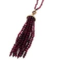 thumbnail image 4 of Duel On Jewel Turkish 925 Sterling Silver Long Necklace with Red Crystal Beads, Tassel Pendant, Ottoman-Style Jewelry for Weddings & Parties, 4 of 5