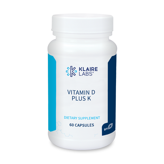 Klaire Labs Vitamin D Plus K 5000 IU Vitamin D3 with Vitamin K2 MK7