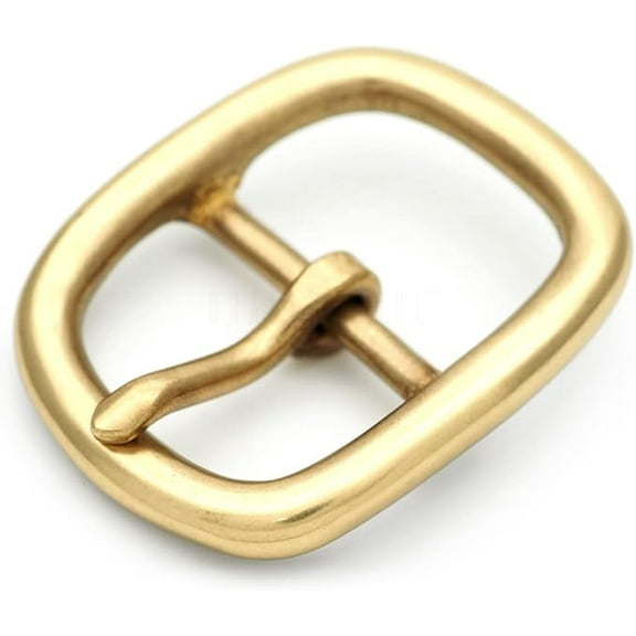 Solid Brass Belt Buckle Single Prong Buckle for Replacement, DIY Leather Craft SCBB (1 1/8 Inch - FR227)