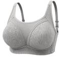 thumbnail image 3 of Feancey Push Up Bras for Older Women Plus Size Full Coverage Wireless Bra Mesh Breathable Comfort Bra Adjustable Straps Casual Everyday Brassiere Gray 38, 3 of 10