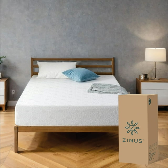 Colchón Queen Size Zinus de Memory Foam 25 cm Air Flow Alivia Presión para todas las edades. Colchón en Caja.