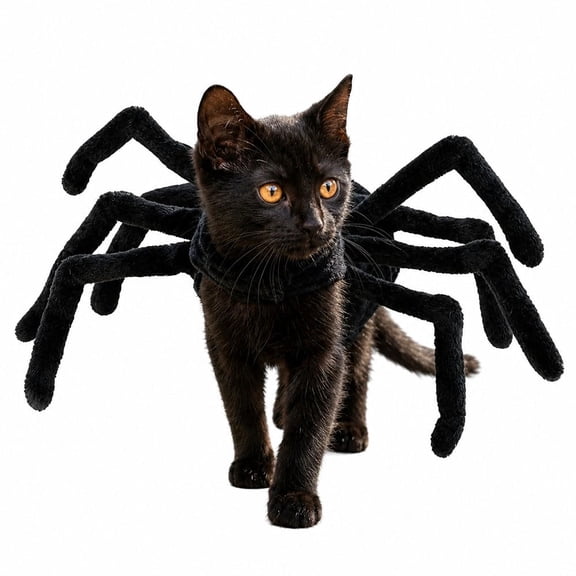 Halloween Spider Costume for Dogs & Cats, Adjustable Velcro Pet Outfit