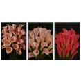thumbnail image 6 of Framed Canvas Print Dark Floral Wall Art Set of 3 Botanical Decorative for Living Room Bedroom - 16"x24"x3 BLACK, 6 of 8