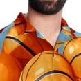 thumbnail image 5 of Basketball Men's Casual Printed Button Down Short Sleeve Poplin Hawaiian Beach Shirt with Spread Collar Tops, 5 of 6