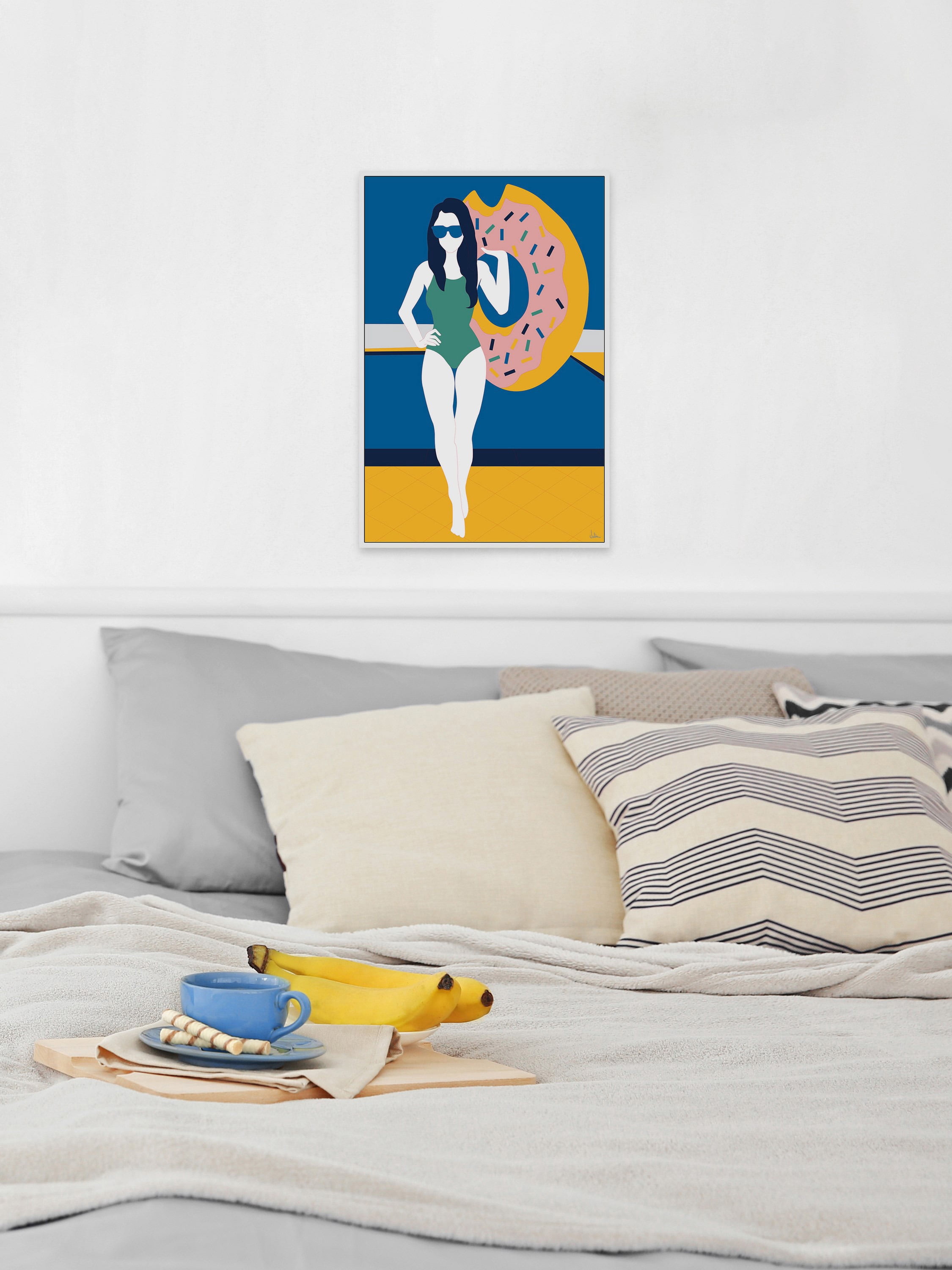 Swim and Play Floater Framed Painting Print on Canvas