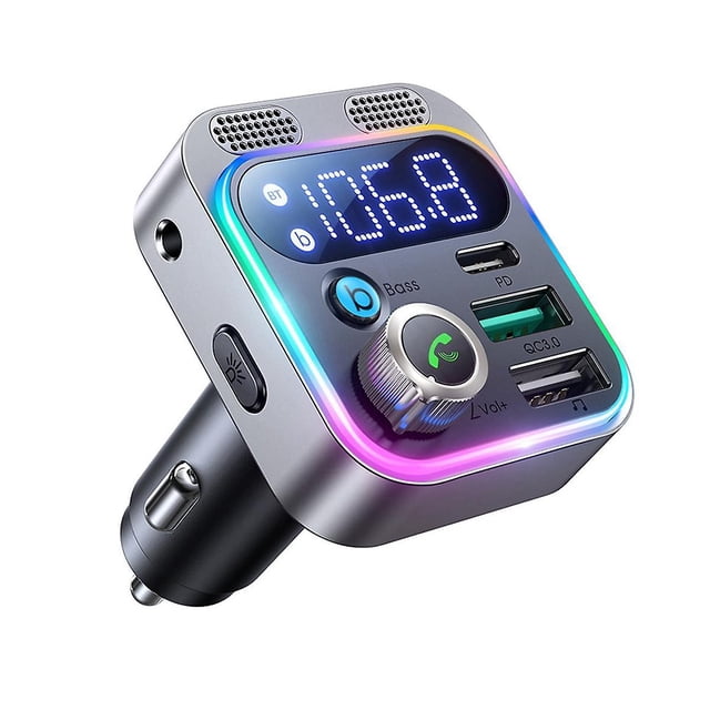 Transmisor FM Bluetooth 5.3 PENGJJMXG Cargador rápido de coche 48w Doble puerto