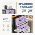thumbnail image 7 of Sybels Dresser with 4 Drawers, Retro Floral Pattern Fabric Bins with Wooden Top for Bedroom, Closet, Entryway Hall, Gray, 7 of 7