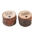 thumbnail image 1 of 2Pcs His Hers Rustic Round Wooden Ring Jewelry Storage Box Case Wedding Supplies, 1 of 6