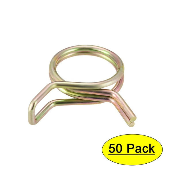Double Wire Motorcycle ATV 10mm Fuel Line Hose Tube Spring Clips Clamp