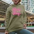 thumbnail image 2 of Rise and Slay, Pink Text Girl Quote Merch Gift, Sand Hooded Sweatshirt or Hoodie, Medium, 2 of 5