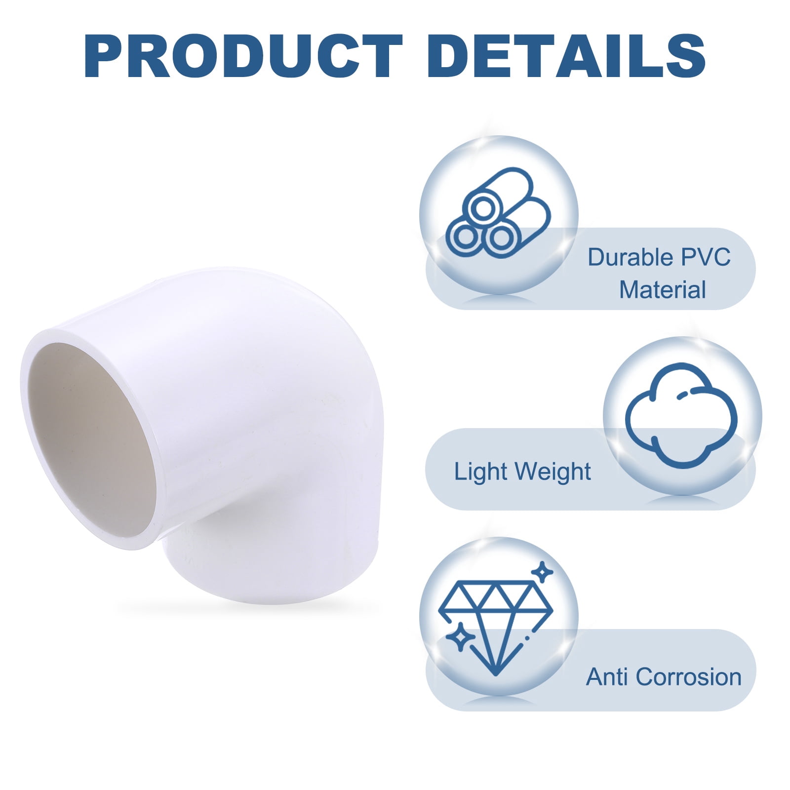 Uxcell Duct Connector, Plastic Dryer Hose Connector Pipe Fitting Adapter Coupling for Vent Hose 3" White