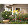 thumbnail image 5 of Eveokoki Round (9.2X9.2) IN Pardon The Weeds We Are Feeding The Bees Metal Signs With Stakes Aluminium No Mow Yard Sign Stand For Garden Lawn Summer Bee Decorations Outdoor, 5 of 6