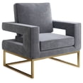 thumbnail image 7 of BELLEZE Modern Accent Chair Oversized Armchair Upholstered Velvet Chair with Anti-fingerprint Stainless Steel Base Comfy Chairs for Living Room, Bedroom - Karat (Grey), 7 of 7