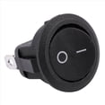 thumbnail image 3 of 50Pcs SPST Black Button On/Off Round Rocker Switch AC 6A/250V 10A/125V, 3 of 8