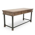 thumbnail image 4 of Michael Amini Crossings Wood & Metal Writing Desk in Reclaimed Barn Brown, 4 of 8